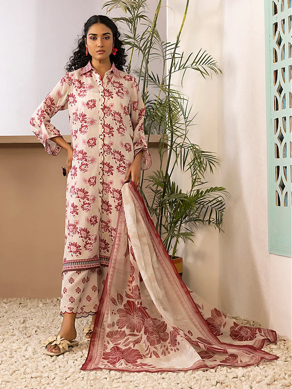 3PC Unstitched Printed Silk Lawn Suit (ASI057)