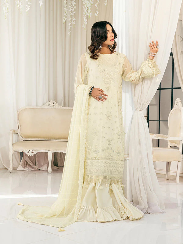 3PC Unstitched Chiffon Embroidered Suit (CH038)