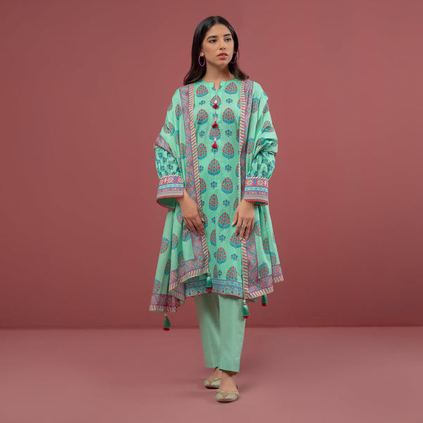 3PC Unstitched Printed Cambric Suit