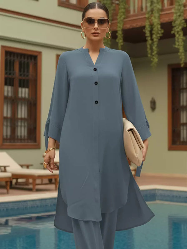 2PC Stitched Textured Fabric Suit (WP7L2PBC331)