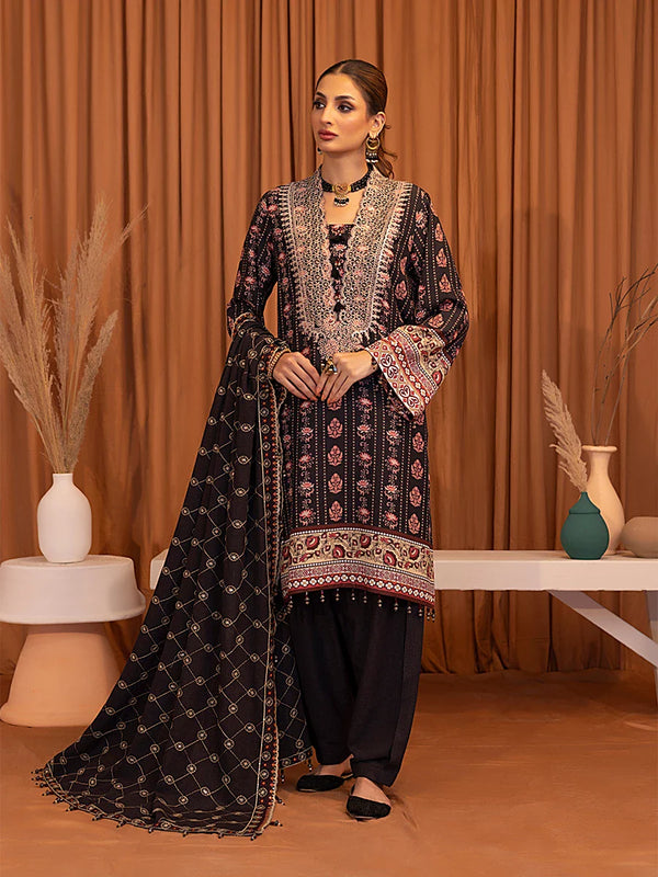 3PC UNSTITCHED EMBROIDERED LUXURY KARANDI SUIT
