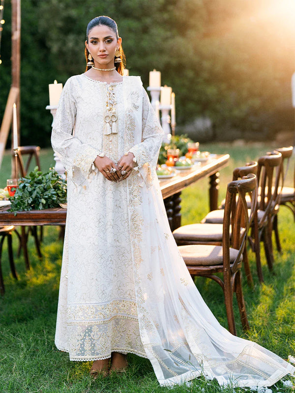 3PC Unstitched Luxury Lawn Embroidered Suit