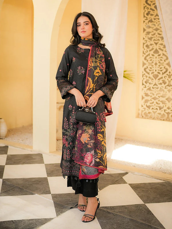 3PC Unstitched Embroidered Luxury Suit (P113)