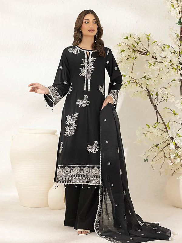 3PC Unstitched Lawn Embroidered Suit (ABW013)