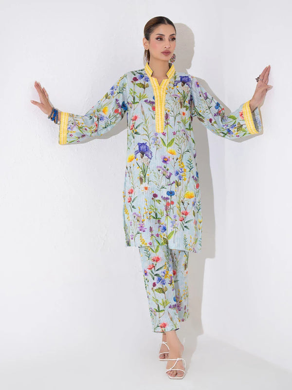 2pc - Stitched Basic Printed Cambric Suit