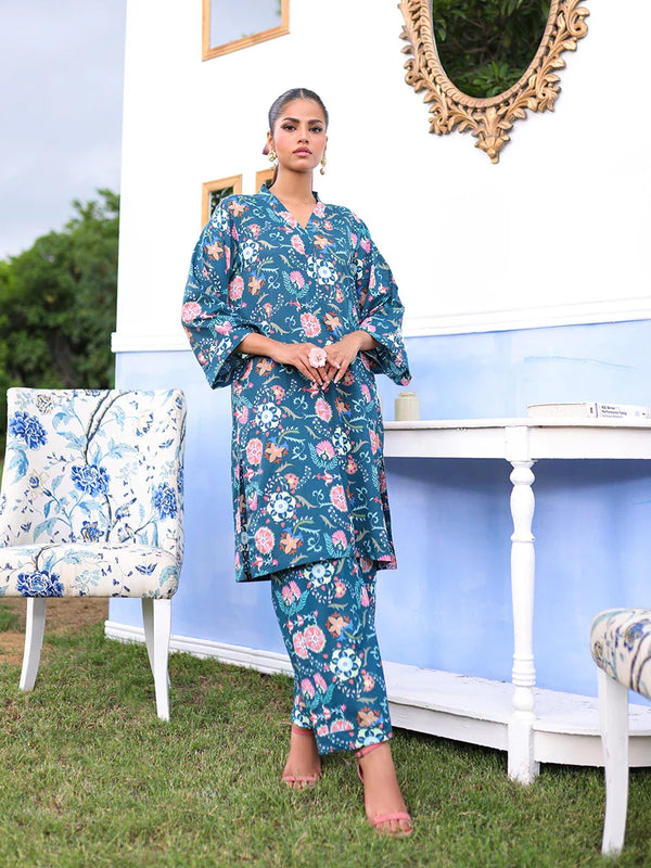 2pc - Stitched Basic Printed Cambric Suit