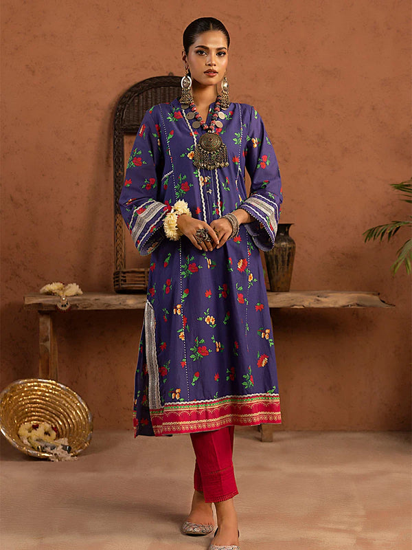 1PC STITCHED CAMBRIC PRINTED SHIRT