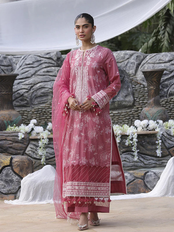 GLAMOUR-EMBROIDERED LUXURY CAMBRIC UNSTITCHED 3PCS