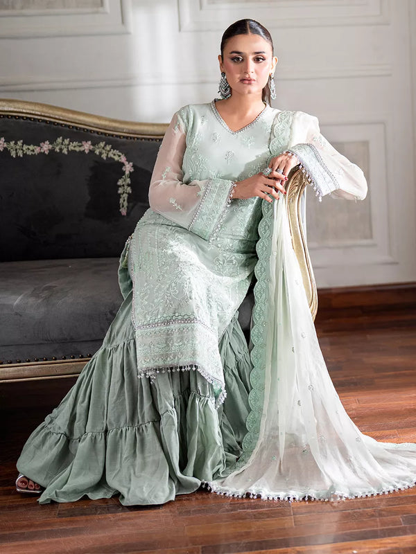 3PC Unstitched Chiffon Embroidered Suit (CH049)