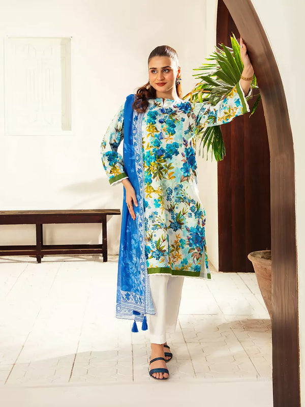 3PC Unstitched Bana Dora Printed Suit (P283)