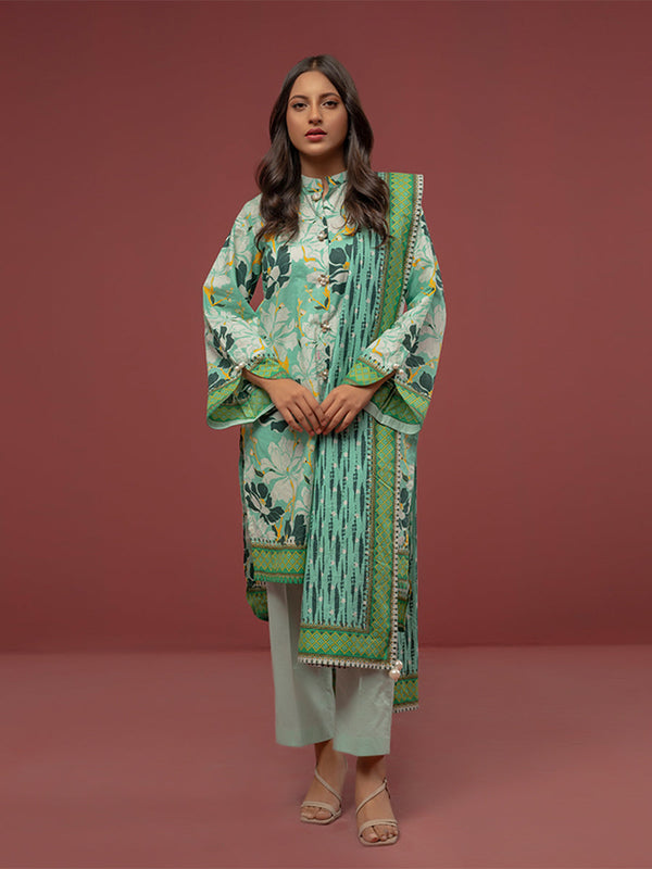 3PC Unstitched Printed Cambric Suit