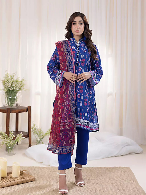 3PC Stitched Printed Lawn Silk (SI3)