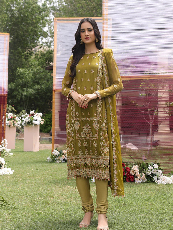 FESTIVE FORMAL STITCHED CHIFFON EMBROIDERED SUIT