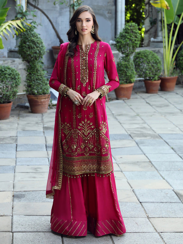 FESTIVE FORMAL CHIFFON EMBROIDERED SUIT