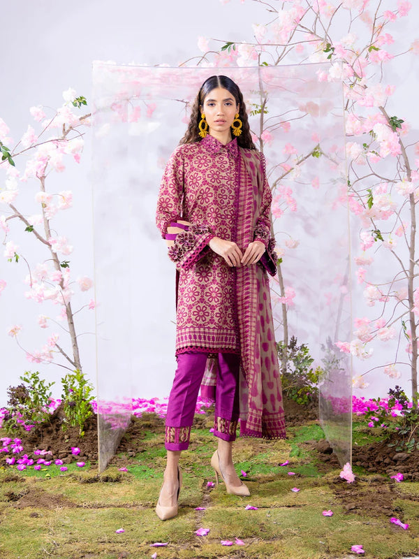3PC Unstitched Printed Lawn Silk (SI2)