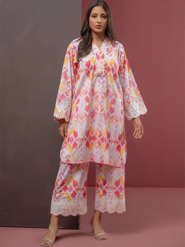 2PC- Stitched Casual Printed Cambric Suit