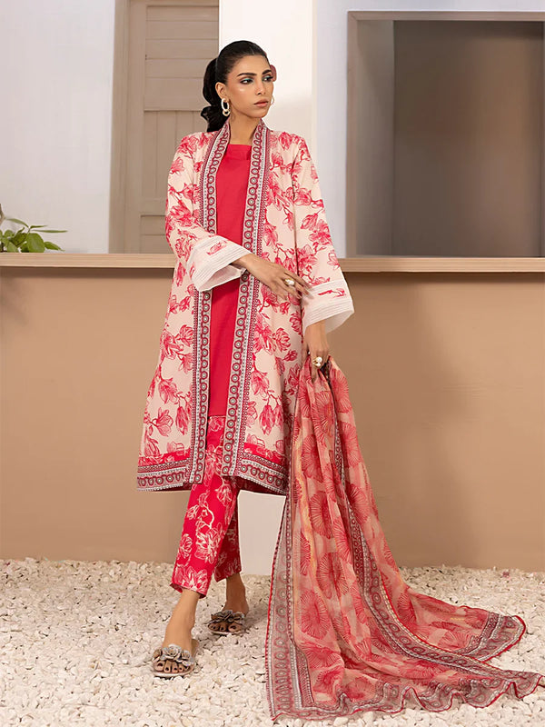 3pc Unstitched Printed Silk Lawn Suit (ASI058)