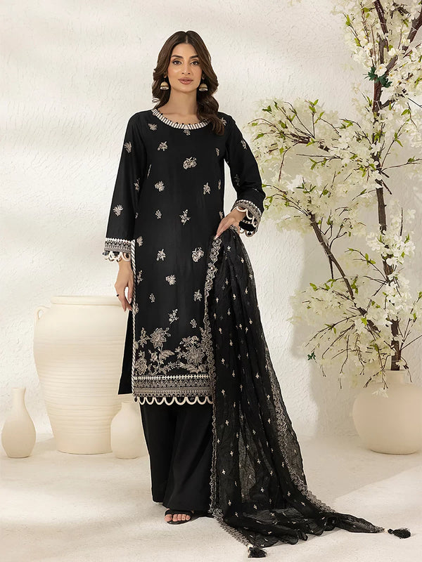3PC Unstitched Lawn Embroidered Suit (ABW015)