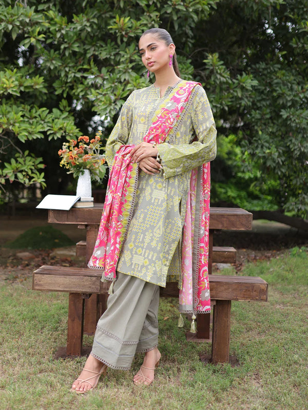 3PC STITCHED LUXURY CAMBRIC EMBROIDERED SUIT