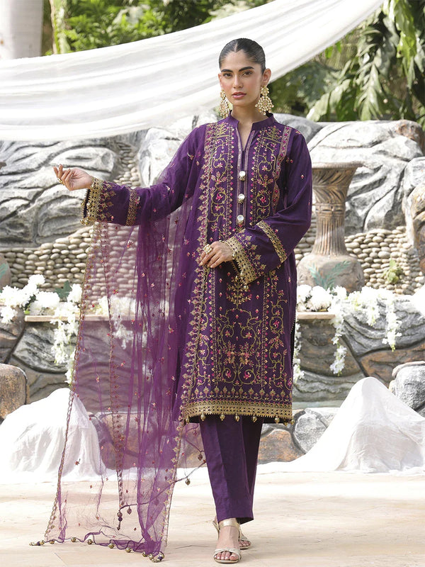 REGALIA-EMBROIDERED LUXURY CAMBRIC UNSTITCHED 3PCS