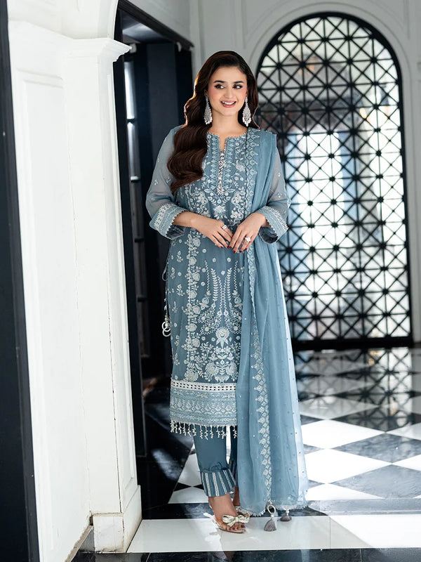 3PC Unstitched Chiffon Embroidered Suit (CH063)