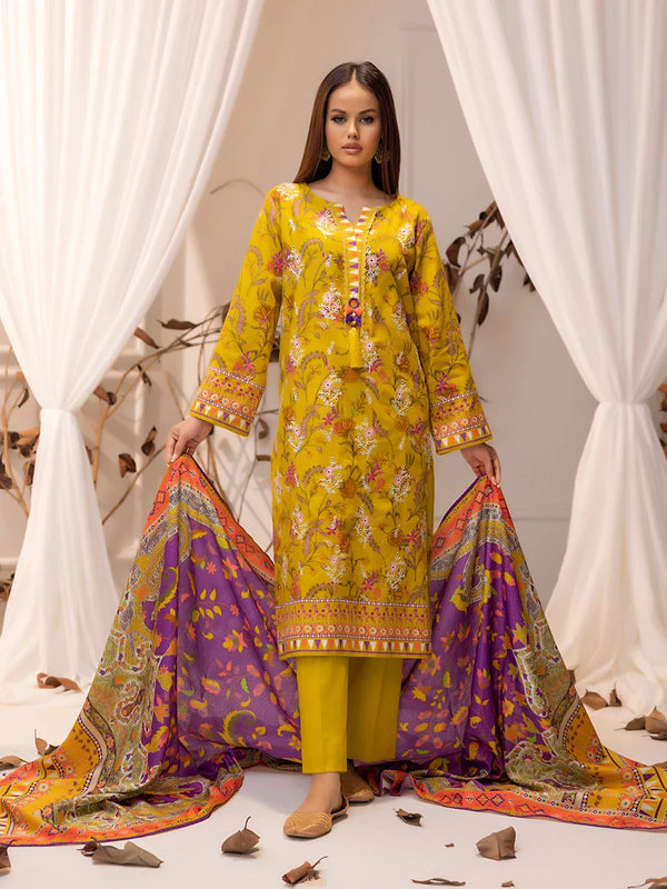 3PC UNSTITCHED LUXURY KHADDAR EMBROIDERED SUIT