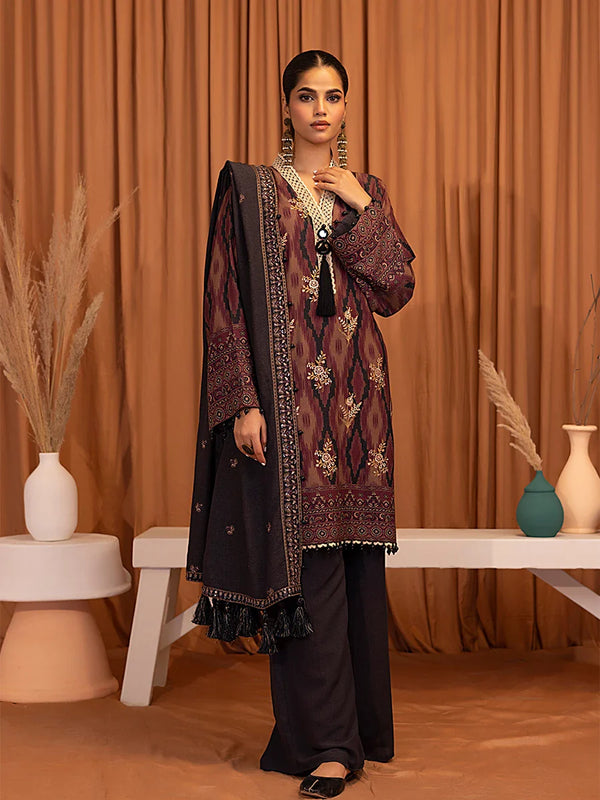 3PC UNSTITCHED EMBROIDERED LUXURY KARANDI SUIT
