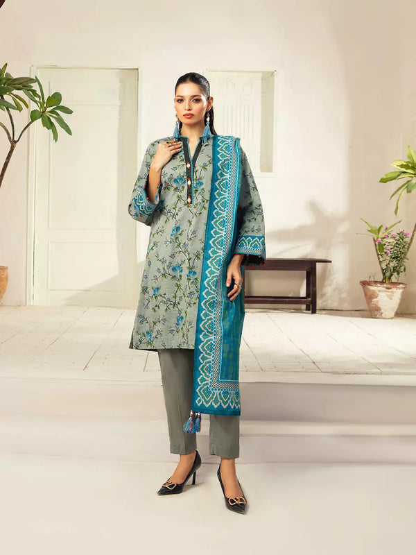 3PC Unstitched Bana Dora Printed Suit (P284)