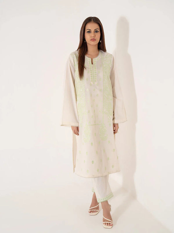 2pc - Stitched Basic Embroidered Cambric Suit