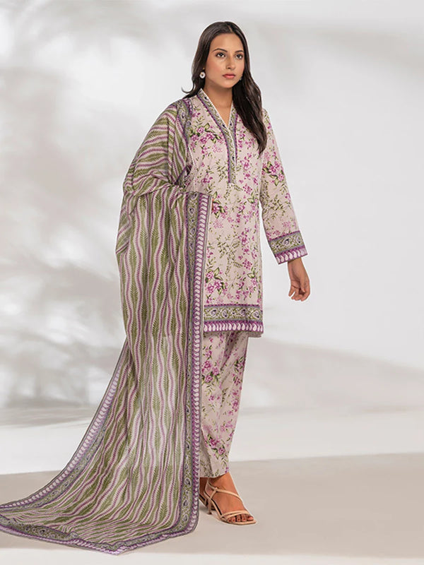 3PC Unstitched Printed Cambric Suit