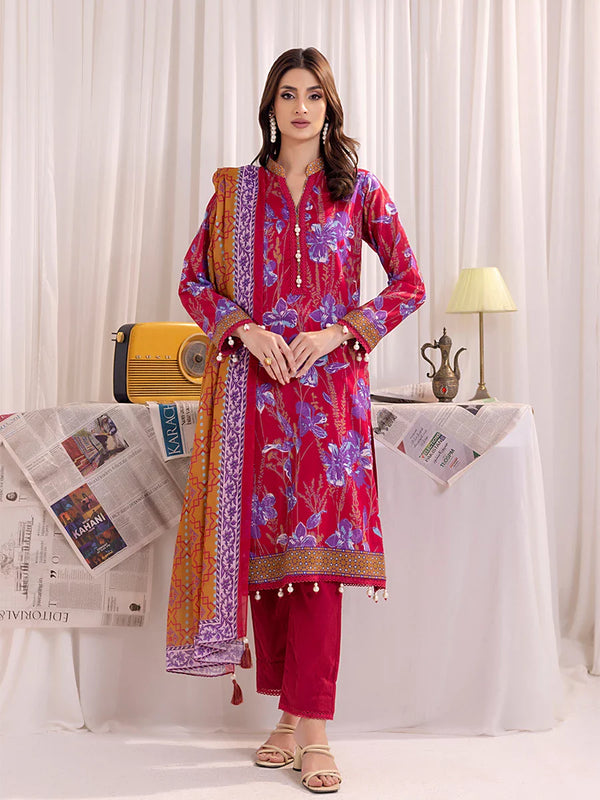 3PC Unstitched Printed Lawn Suit