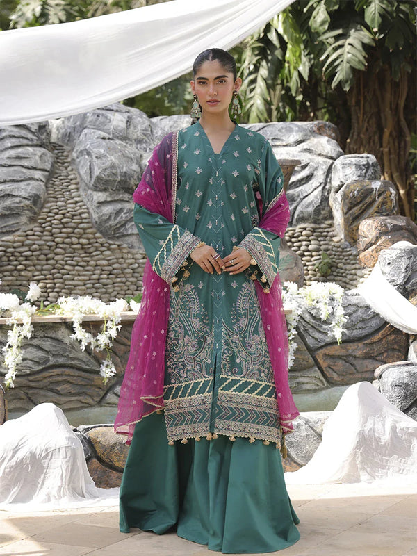 GRACE - 3PC UNSTITCHED EMBROIDERED CAMBRIC SUIT