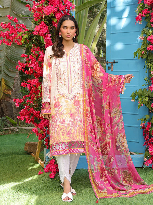 3PC LUXURY CAMBRIC EMBROIDERED SUIT