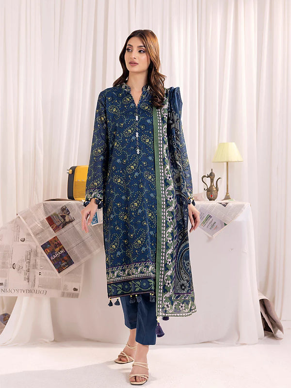 3PC Unstitched Lawn Printed Suit