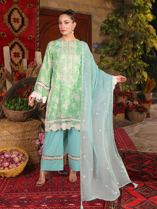 BREEZIA-EMBROIDERED LUXURY CAMBRIC UNSTITCHED 3PCS
