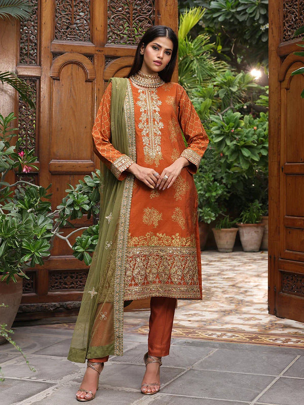 3PCs Unstitched Festive Formal Suit