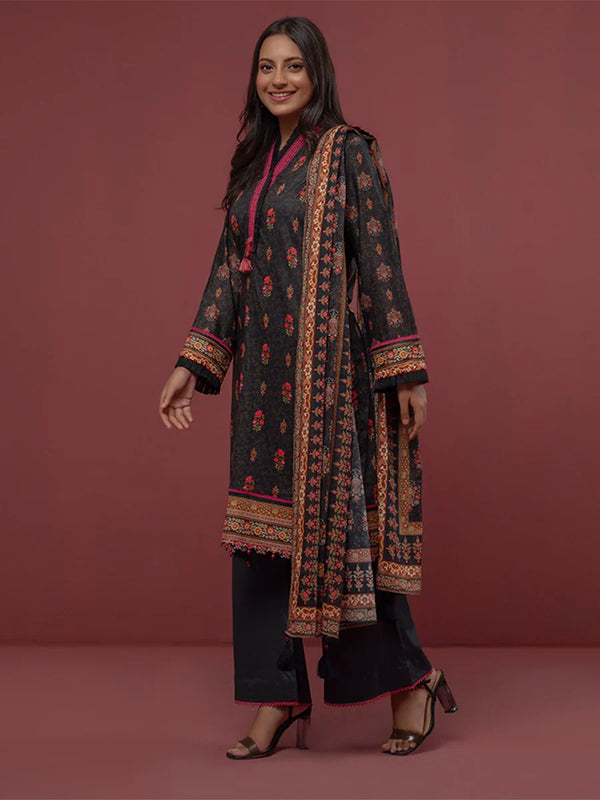 3PC Unstitched Printed Cambric Suit (P012)