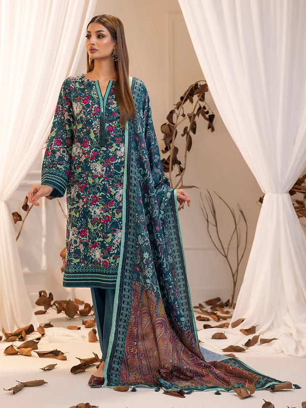 3PC UNSTITCHED LUXURY KHADDAR EMBROIDERED SUIT
