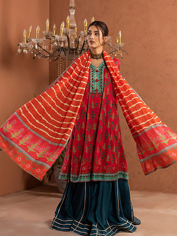 2PC Stitched Cambric Printed (Shirt + Dupatta)