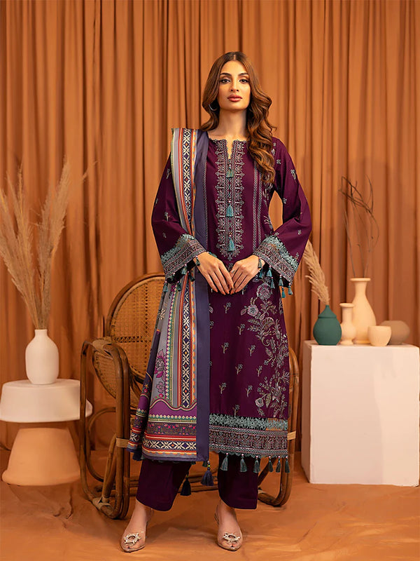 EMBROIDERED LUXURY KHADDAR UNSTITCHED 3PCS