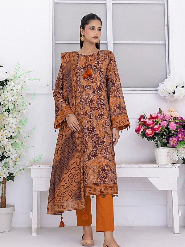 3Pc Chunri Unstitched Lawn Printed Suit (SSW6U3P266)