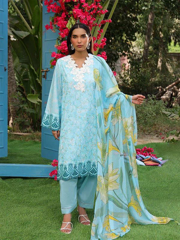 LUXURY CAMBRIC EMBROIDERED SUIT