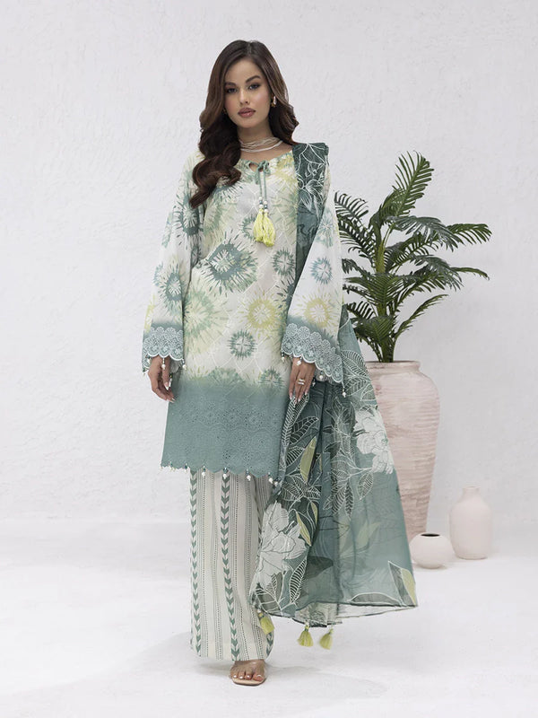 3PC UNSTITCHED PRINTKARI EMBROIDERED SUIT