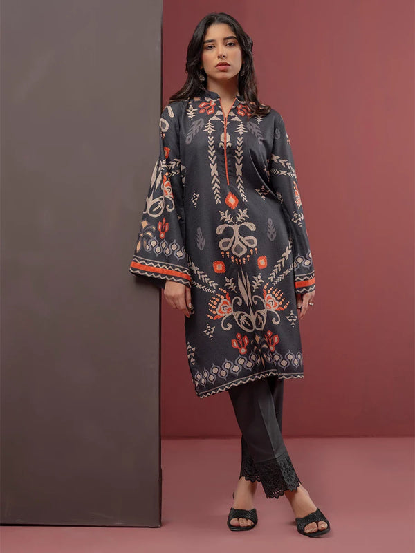 1PC Stitched Essential Printed Lawn Silk Shirt