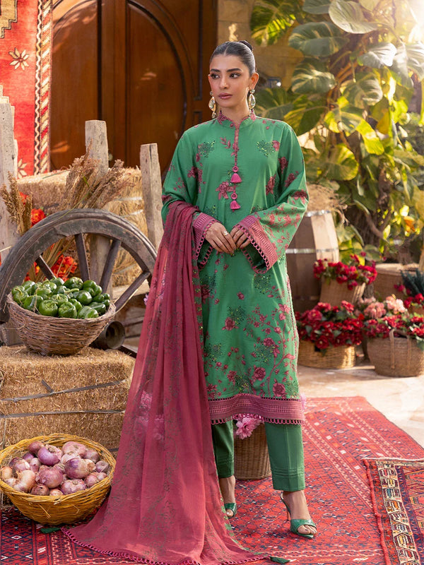 WHIMSY-EMBROIDERED LUXURY CAMBRIC UNSTITCHED 3PCS