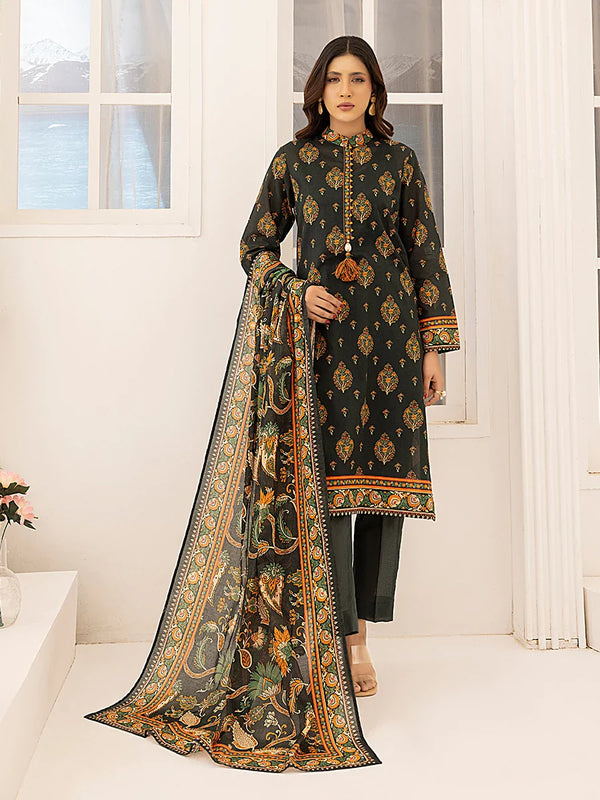 3PC Unstitched Printed Lawn Suit