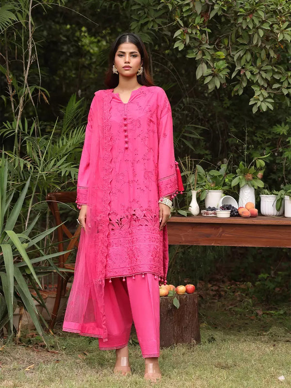 CHIKANKARI CAMBRIC EMBROIDERED SUIT (CK016)