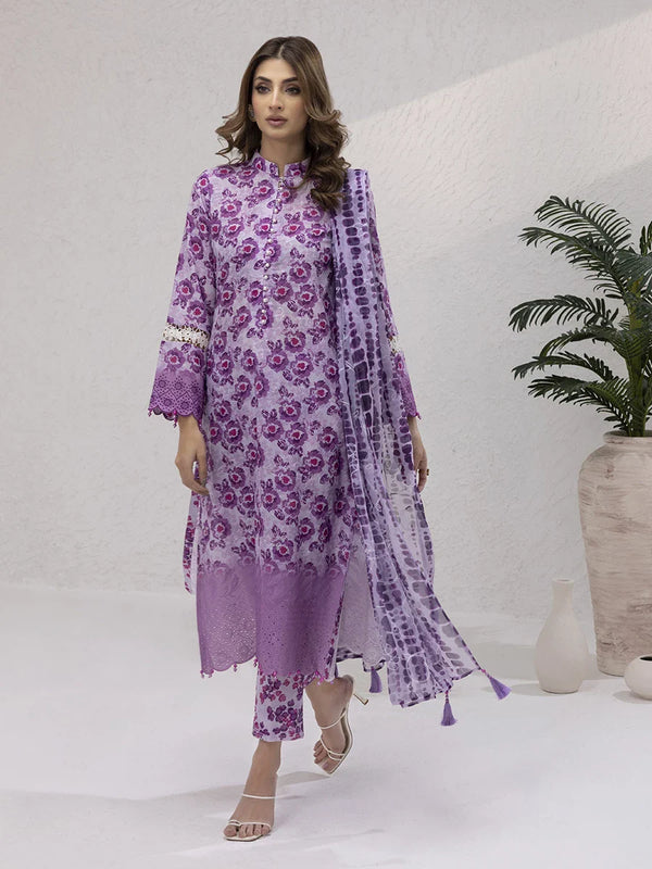 3PC UNSTITCHED PRINTKARI EMBROIDERED SUIT