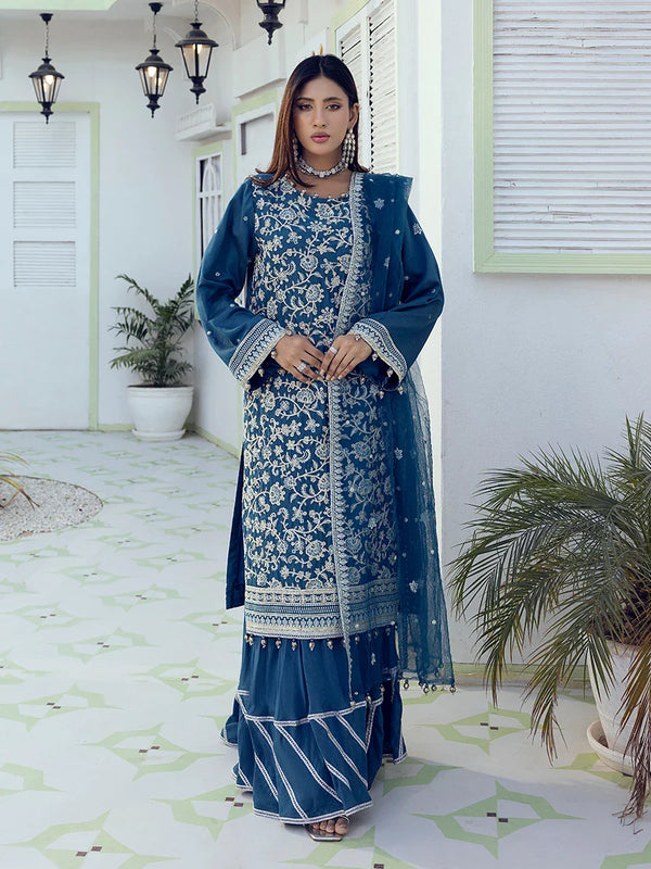 3PC Unstitched Festive Embroidered Suit (NO002)
