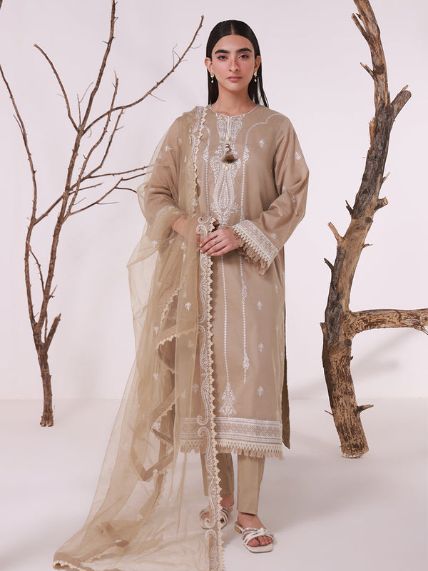 MONOCHROME EMBROIDERED LAWN SUIT
